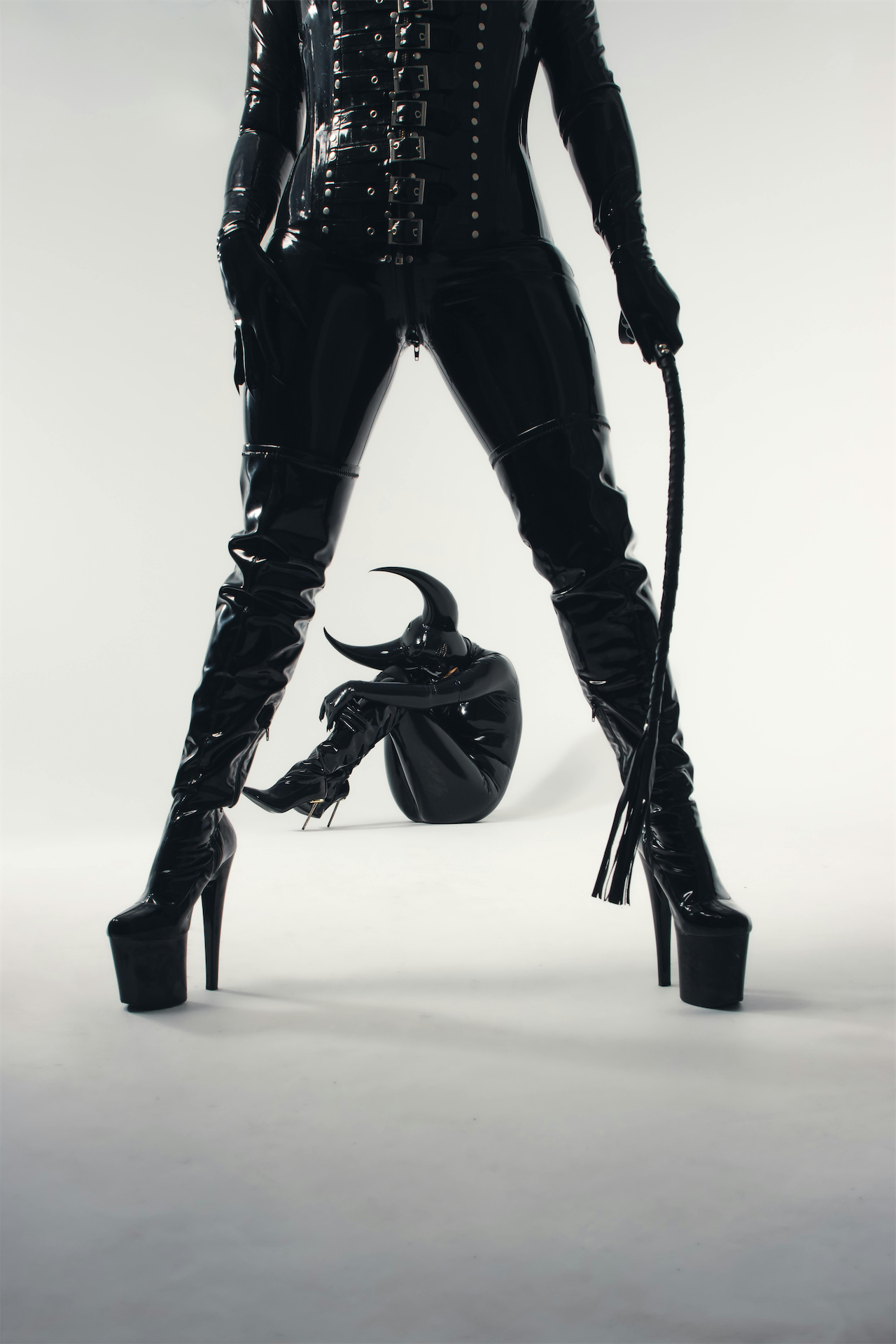 Illustration evoking consensual adult kinky hoods & masks