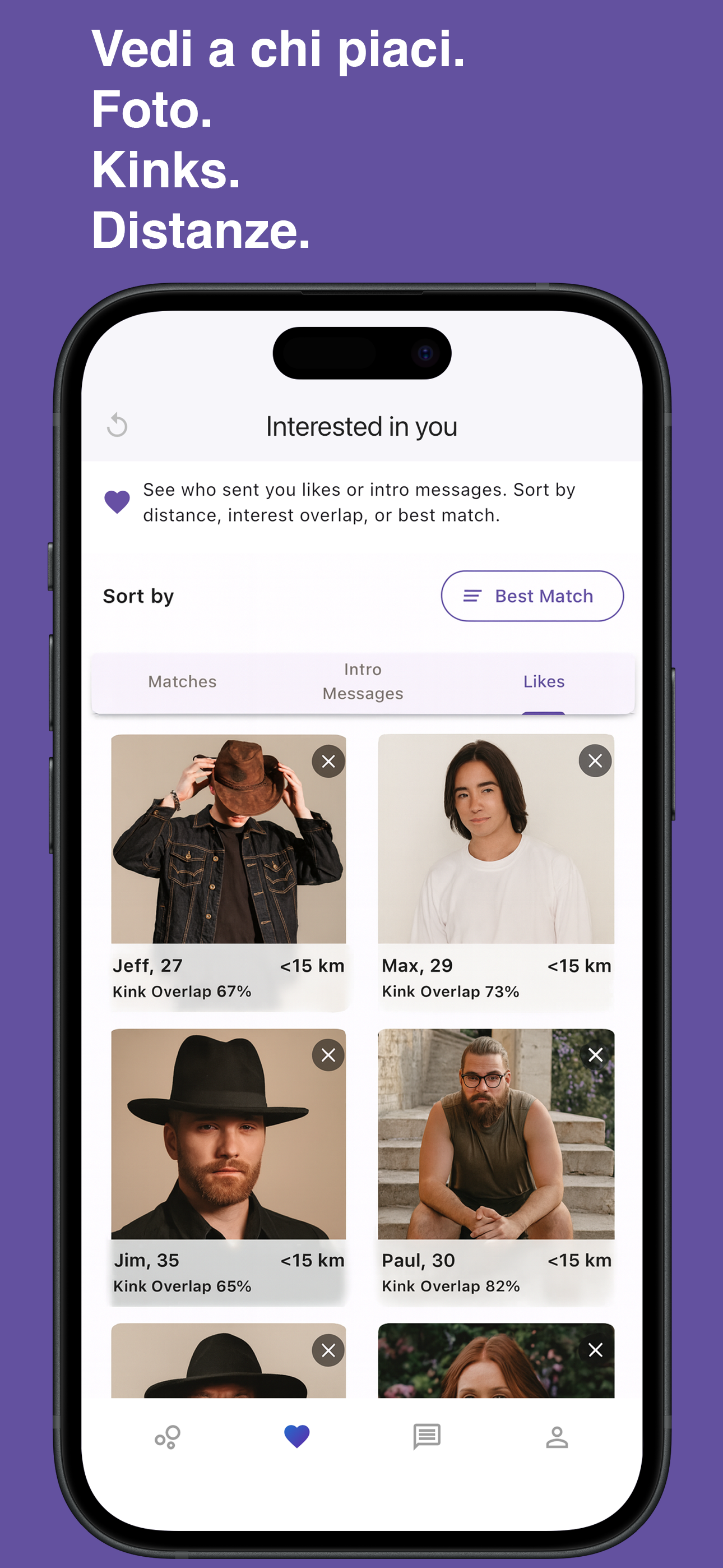 Match with compatible partners locally or globally in Kinksy