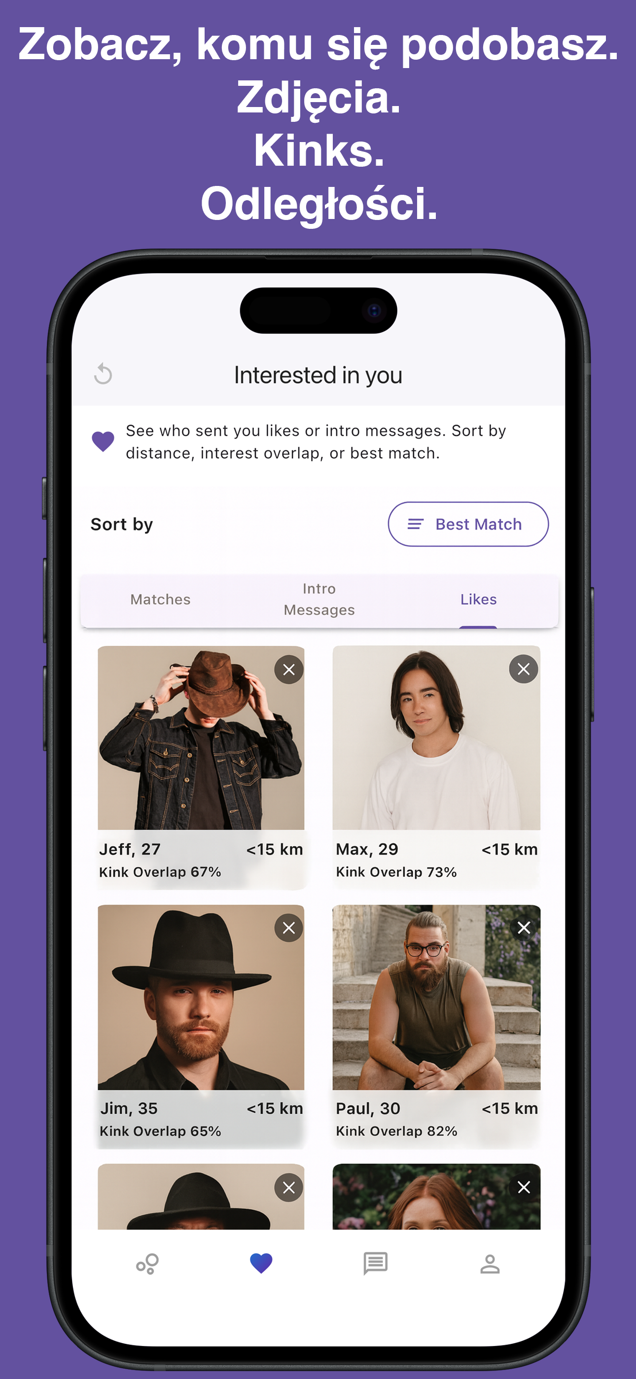 Match with compatible partners locally or globally in Kinksy